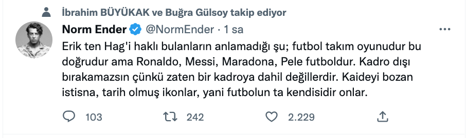 norm ender in cristiano ronaldo paylasimi sosyal medyada gundem oldu